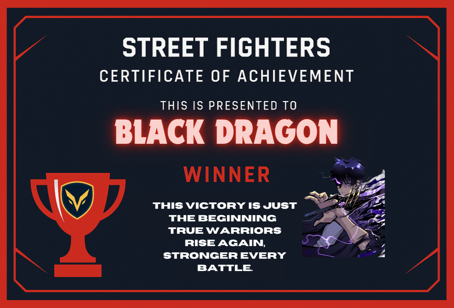 CS Squad Tournament Winner Certificate